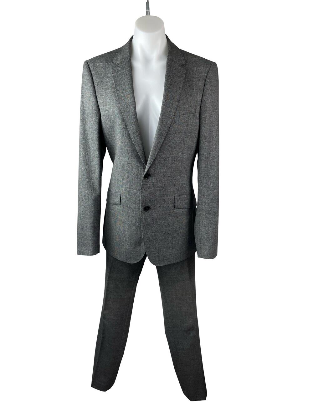 Kin Women's Gray Wool Long Sleeve Blazer Coat Jacket Dress Pants Suit Set 38/32